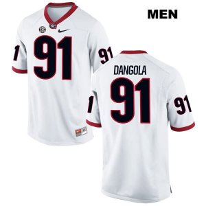 Men's Georgia Bulldogs NCAA #91 Michael DAngola Nike Stitched White Authentic College Football Jersey KQG8654MI